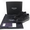 Excellent PRADA Low Cut Sneakers Macro Triangle Logo Re-Nylon Leather Black 35.5 1E661M Used