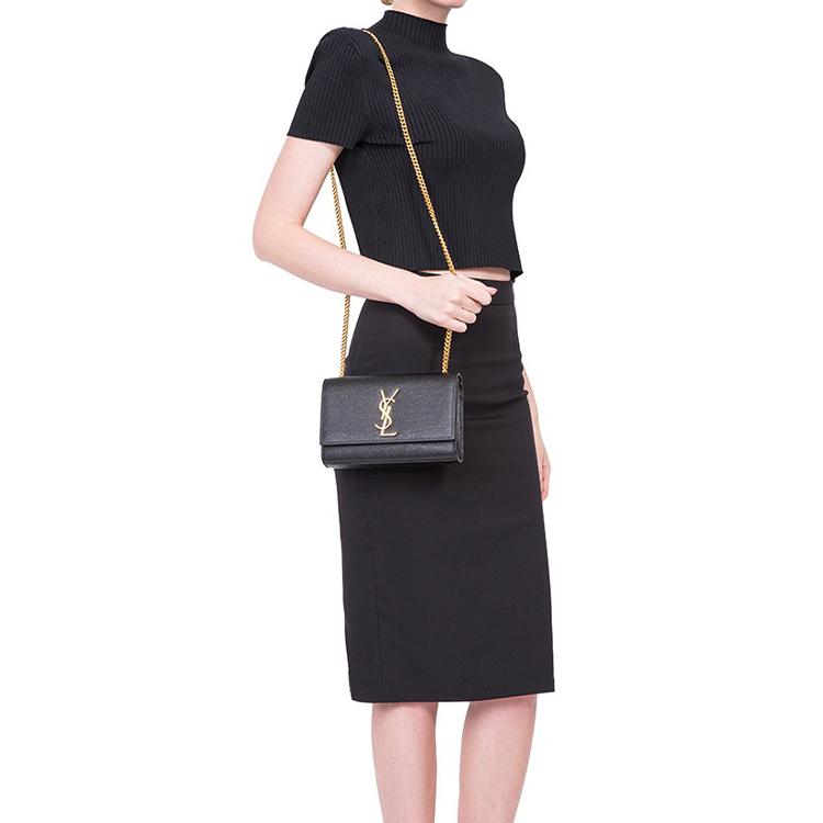 Saint Laurent Kate Small Chain Bag Black Women Shoulder_bags 469390-BOW0J-1000
