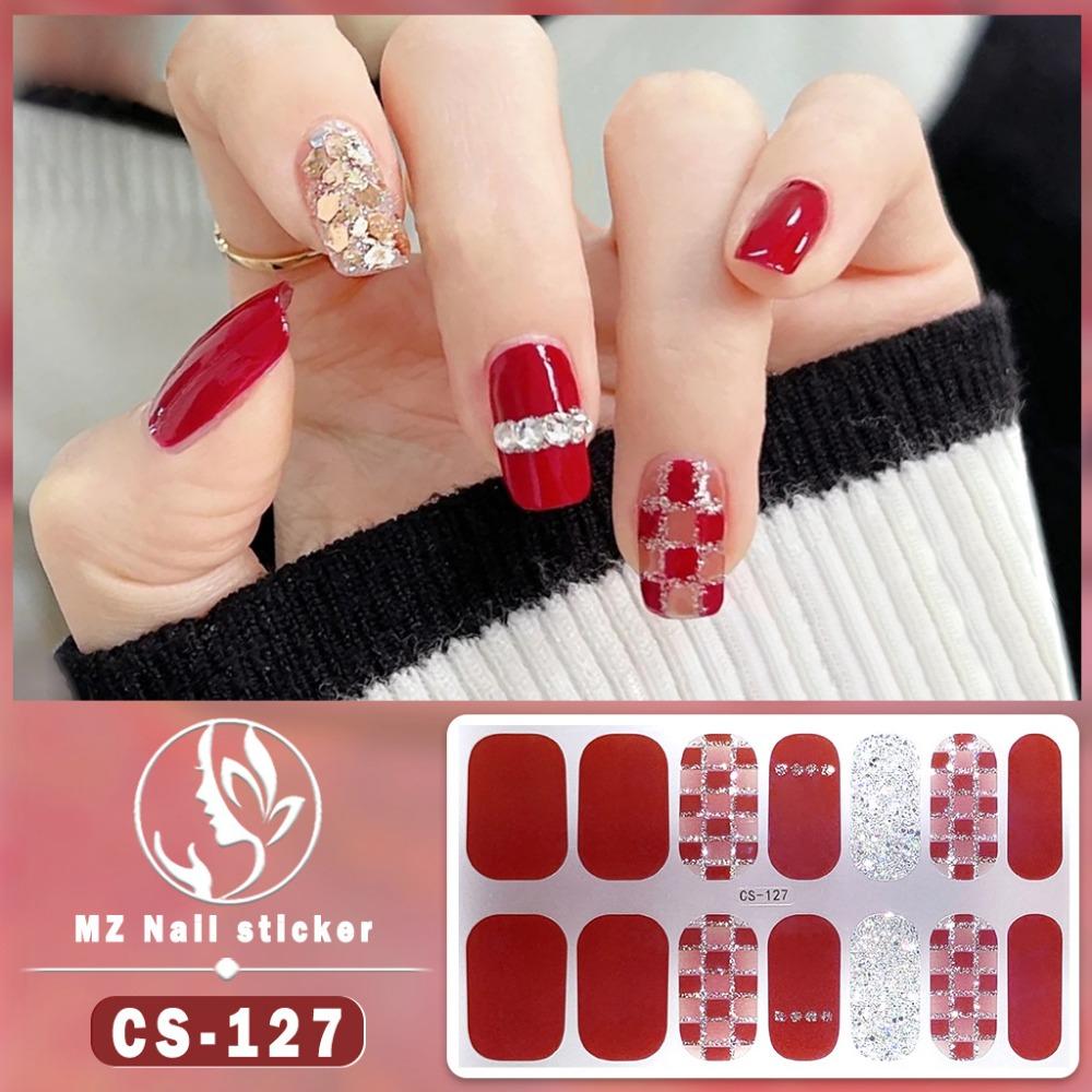 CS voděodolná gelová fólie na nehty bez pečení plná samolepka kontrastní barva tygří hlava nail art fólie papír fólie na nehty papír nálepka