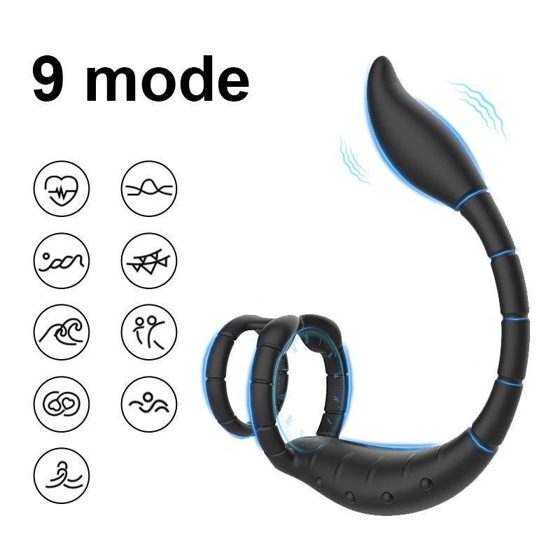 Vibrating Cock Ring Male Prostate Massager Anal Vibrator Remote Control Taint Stimulator Butt Plug Adult Sex Toy for Men