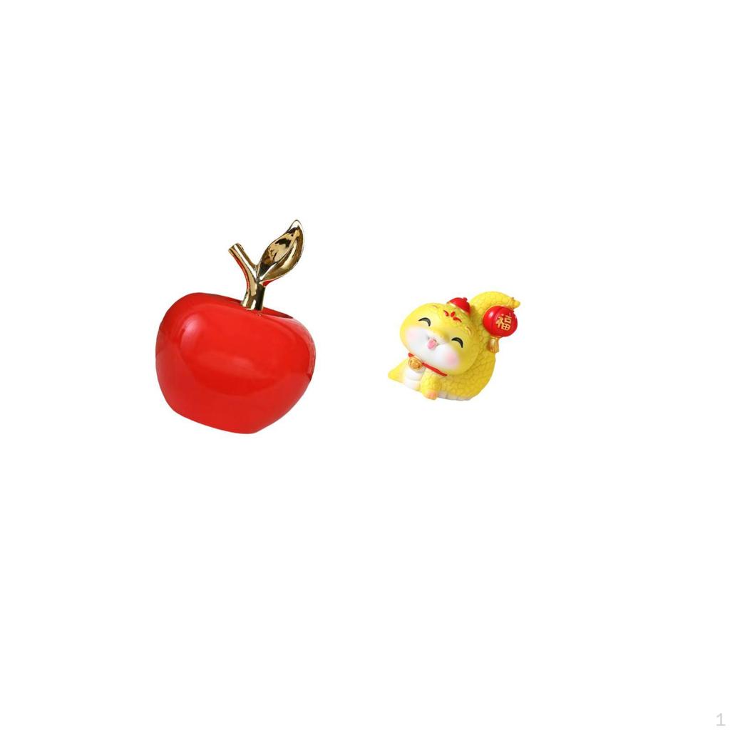 Ceramic Figurine Fruit Sculpture And Cartoon Snake Statue Decorative Resin Tabletop Ornament for