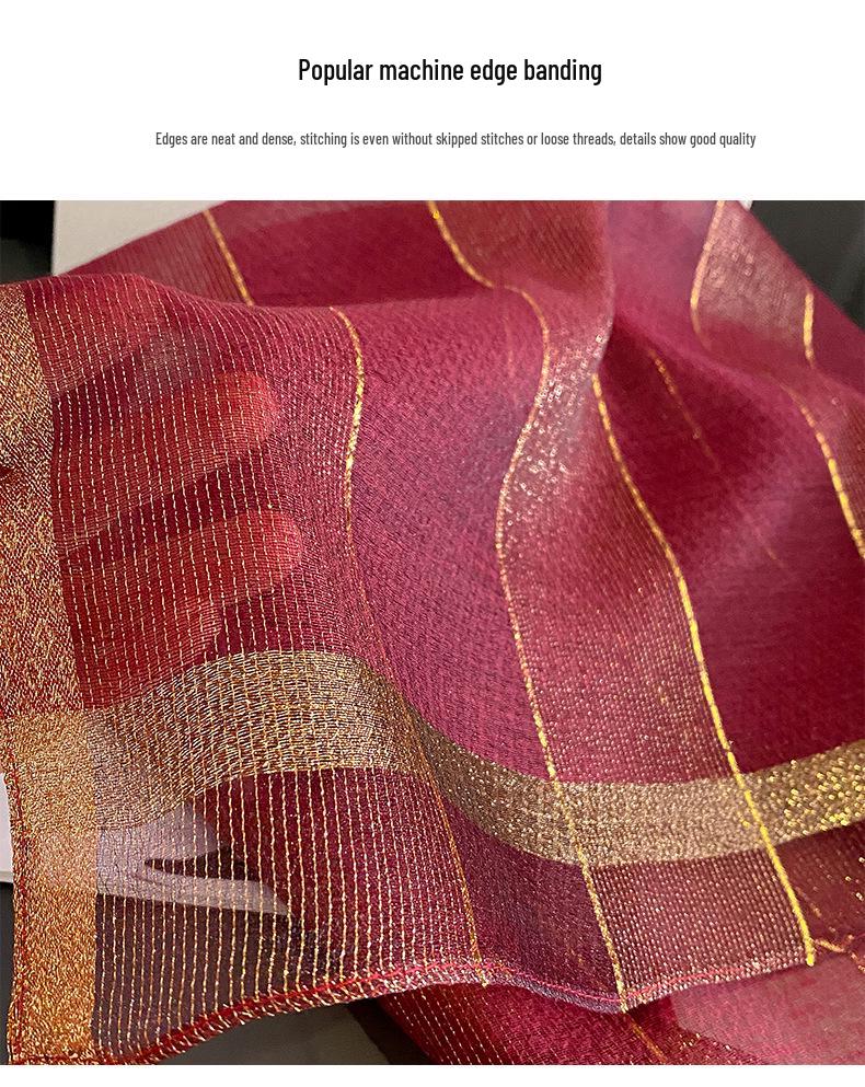 2023 Korean Fashion Striped Silk-Style Winter Shawl & Neck Warmer for Women