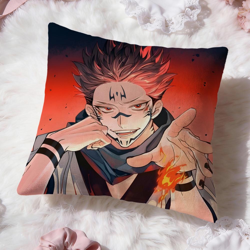 anime j-Jujutsu Kaisen Cushion Cover Premium Comfort Reversible Pillow Cove -Two in One Design for Any Room & Car Interior