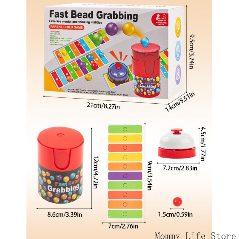 Interactive Children Fast Bead Grabbing Board Game Activity Toy For Color Learning And Family Bonding Activity Engaging