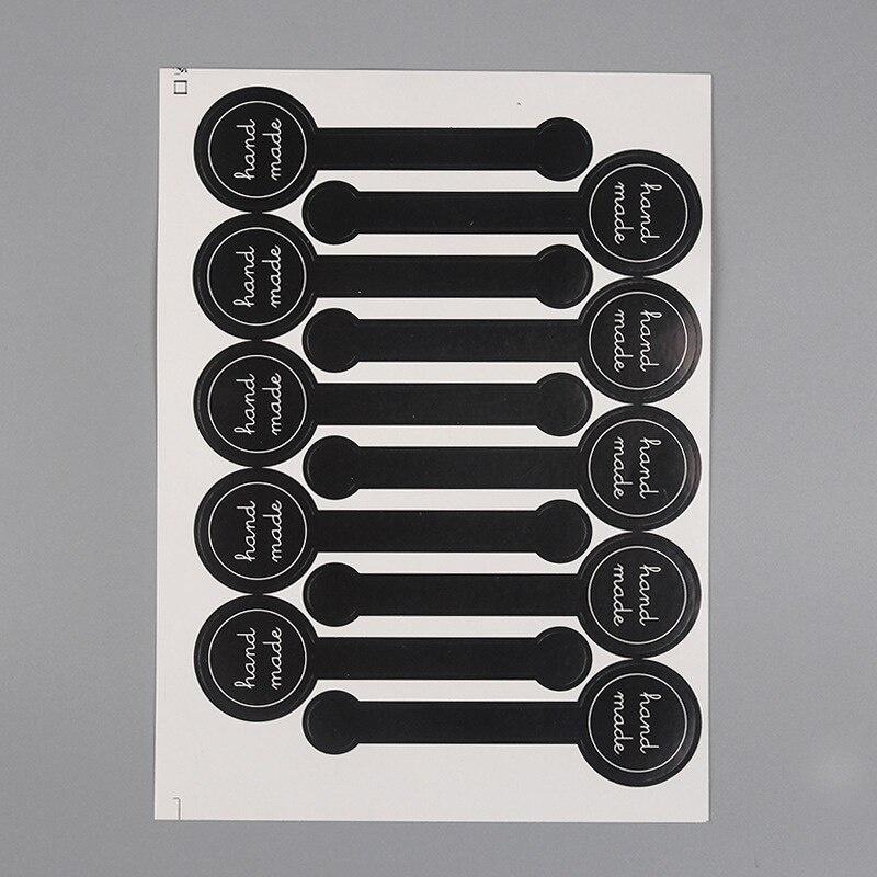 

200 шт. длинный стиль «ручная работа» черный ручной работы упаковка для торта уплотнительная этикетка Carft бумажная наклейка для выпечки