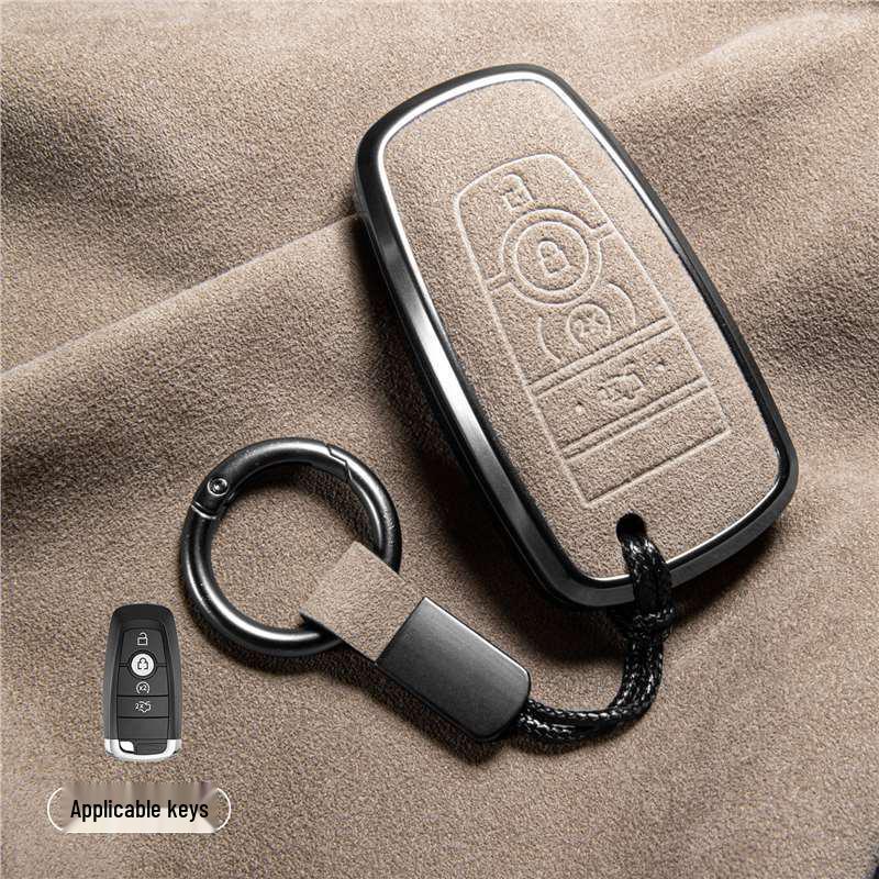 Luxury Suede Key Covers for Ford Explorer ST, Escape, Edge, 4WD, Mondeo, and EVOS