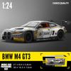 1/24 Scale BMW M4 GT3 Couple Racing Alloy Diecast Car Model Sound Light Indoor Desk Decoration Trendy Ornament Gift Box for Boyfriend