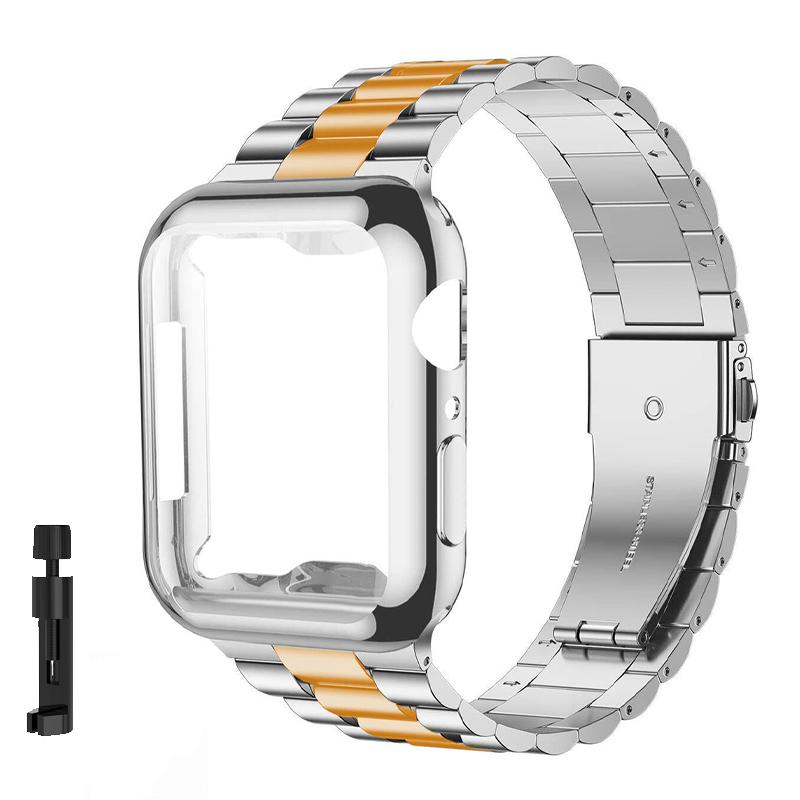 Case+Strap iWatch Band Ultra2 49mm Stainless Steel Metal Strap For Apple Watch 9 41 45MM 44mm 40mm SE Series 8 7 6 5 4 Cover