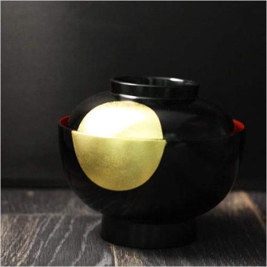 Karin Honpo Zoni-Schale mit Deckel Yorokobi Schwarz mit Rot Echizen Handgefertigt Einzelstück Schale, Design, Interieur, Lackware, Japan,