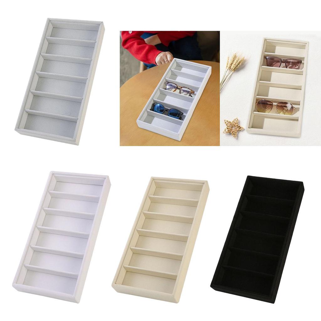 Soft Flannel Sunglasses Display Tray Eyewear Storage Box Organizer for Jewelry Watch Stand Home Vanity