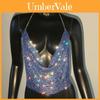 Metallic Jewelry Top With Rhinestone Embellishments For Streetwear Style Women