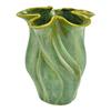Vase en porcelaine Forme torsadée vert 16x19x14cm