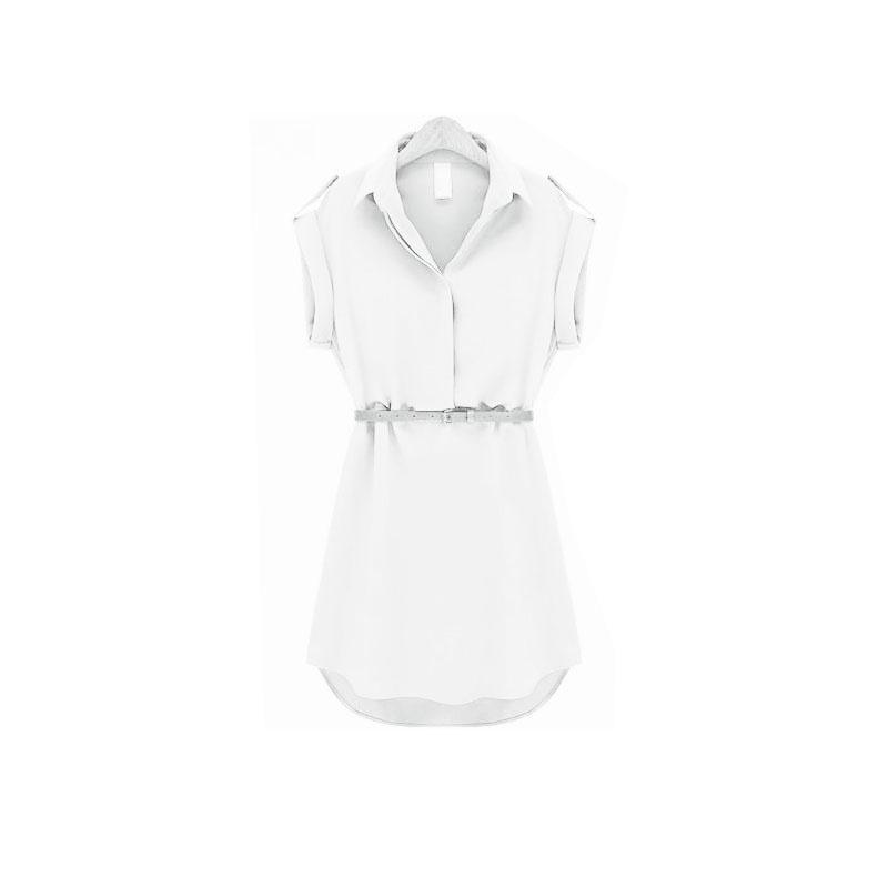 Elegant Summer Women's Shirt Dress In Chiffon With A Casual And Loose Fit