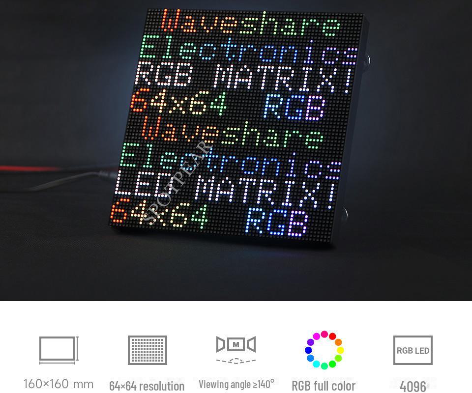 Flexible RGB LED Dot Matrix Display: Full-Color, Adjustable Brightness, Bendable, Supports Cascading