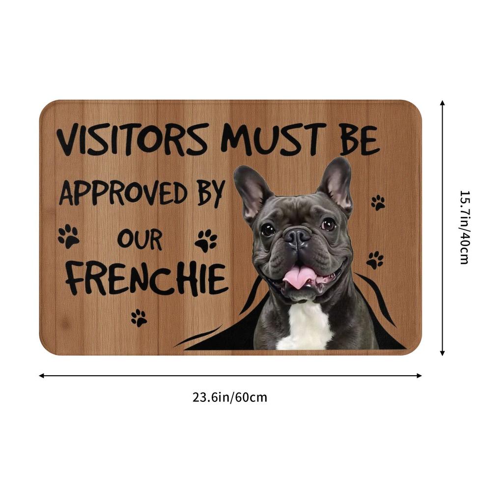 Frenchie Dogs Welcome Doormat Mat Anti-Slip  Kitchen Bathroom Toilet Rug Carpet 40*60cm