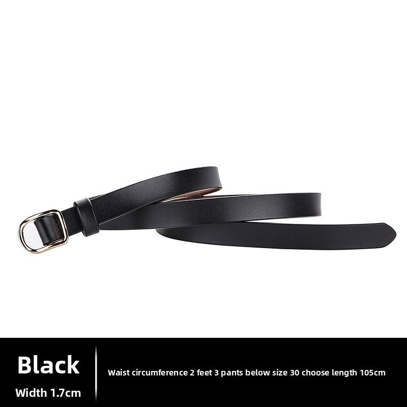 Female Leather Waist Belt With Painless Buckle And Twolayer Cowhide Material For Trendy Daily Use