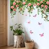 Pastoral Style Flower Butterfly Wall Stickers, Wall Decoration Stickers, Home Beautification Self-adhesive Wall Stickers