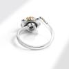 Geometric Cat Stress Relief Adjustable Ring Copper Jewelry For Women