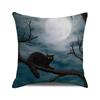 Halloween! Watercolor pumpkin black cat Digital printing short plush pillow covers for car sofa office cushion cover home goods