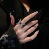 Silver liquid butterfly open ring women's niche design sense index finger tail ring fashion personality ring