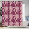 Floral Shower Curtain Vintage Botanical Flower Pattern Bathroom Decor Waterproof Fabric Washable Liner Set