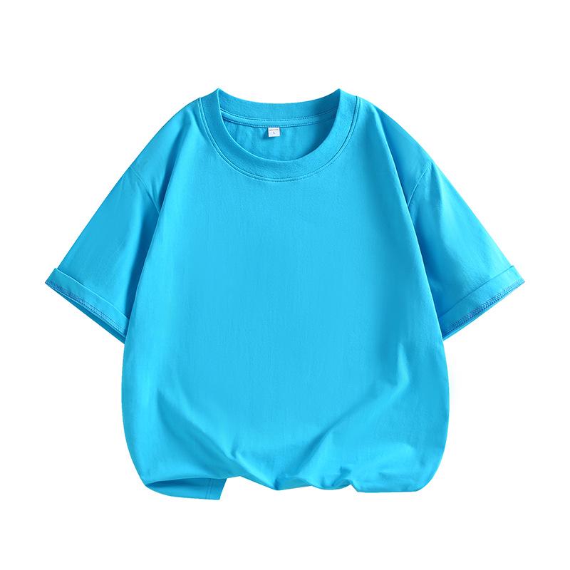 Pure Cotton Kids' T-shirt with Logo - Summer Class Uniform & Parent-Child Wear