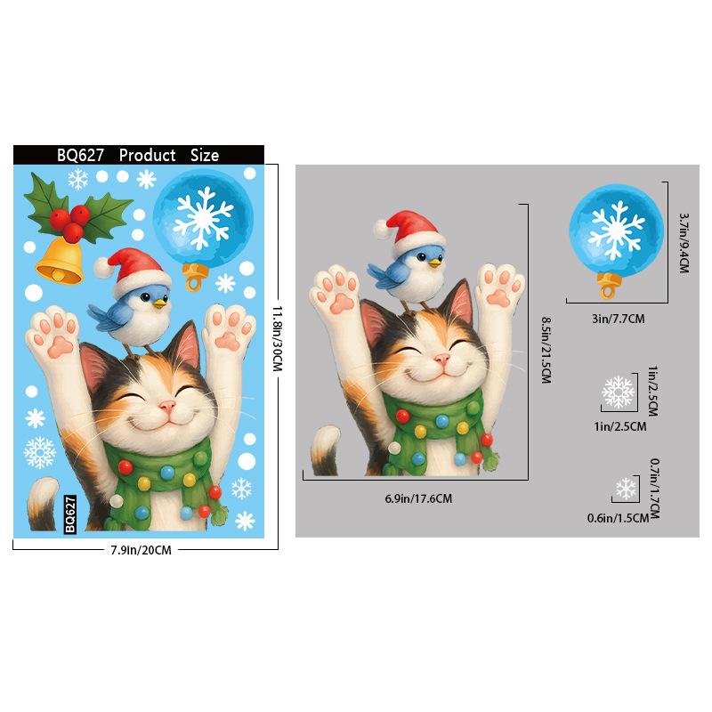 Vánoční Sněhová Vločka Los Sněhulák Skleněná Nálepka Vánoční Ozdoby Vánoční Nástěnné Samolepky Veselé Vánoce Dekorace Šťastný Nový Rok Samolepka