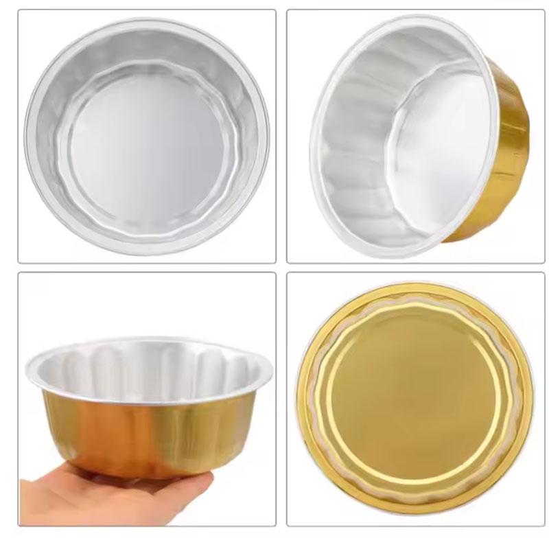 Aluminum Foil Baking Cups with Lids Heart and Rectangle Shaped Disposable Cake Containers for Cupcakes Muffins Pies Desserts