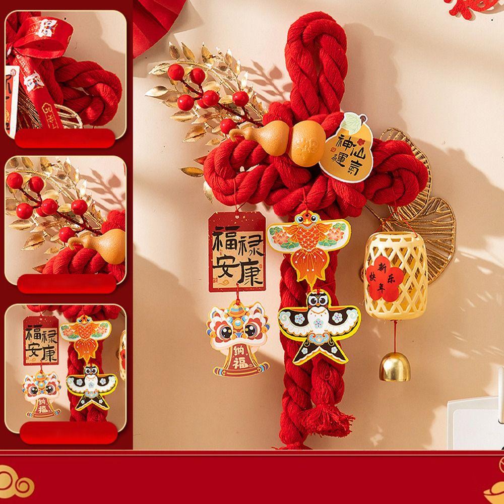 New 2026 New Year Pendant Red Lucky Spring Festival Decor Year of the Horse Flower Pendant for Living Room