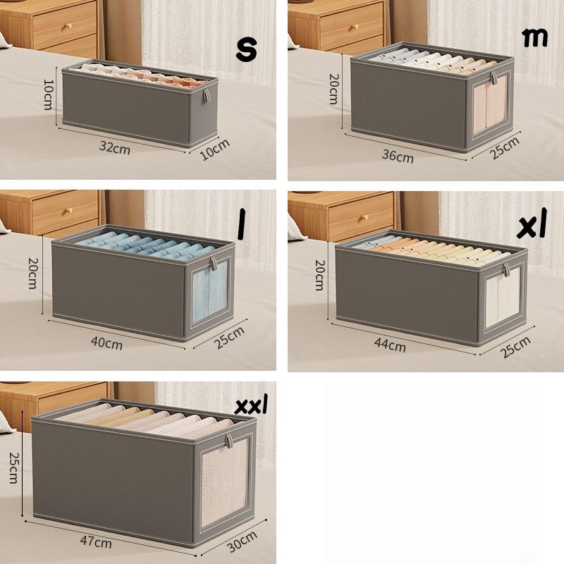 

1pc Visible Wardrobe Storage Organizer with Clear Window Large Capacity for Home Closet Bedroom T-Shirt Underwear Pants Organiza s