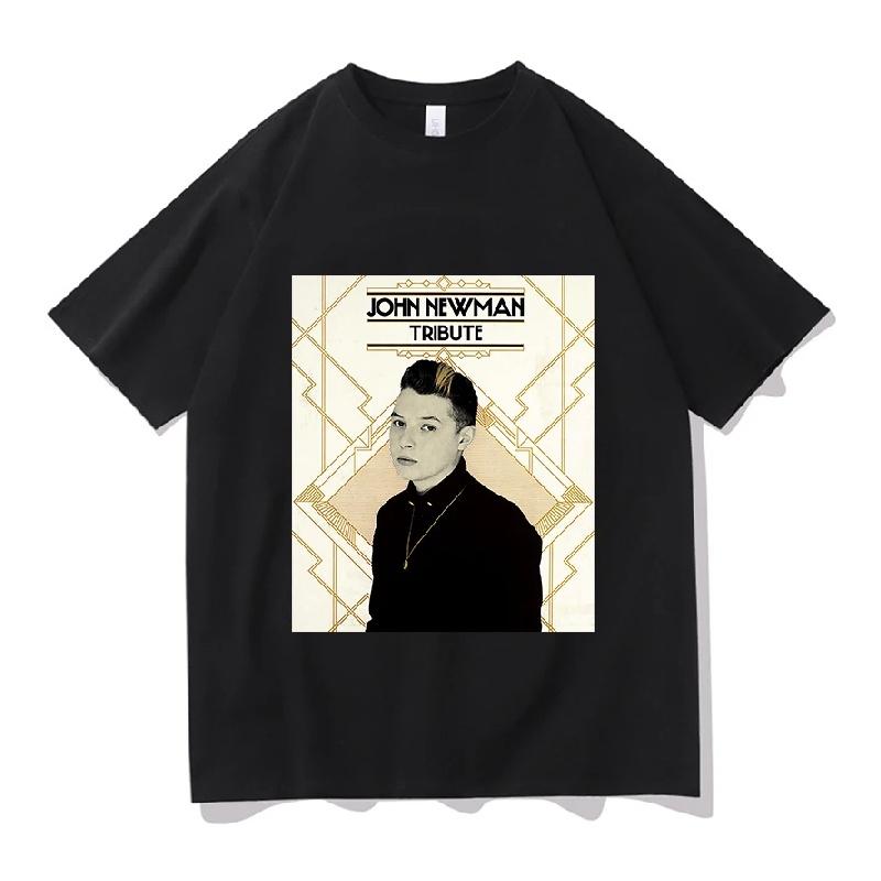 

John Newman Love Me Again Tour 2026 T-shirt Summer Short Sleeve O-neck Mens Tshirt Streetwear Fashion Singer Graphic Print Shirt XXXXXL чорний