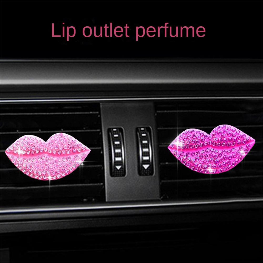 2PCS Brace Fashionable Universal Simple Installation Rhinestone Inlay Car Interior Car Perfume Clip Gentle Creative