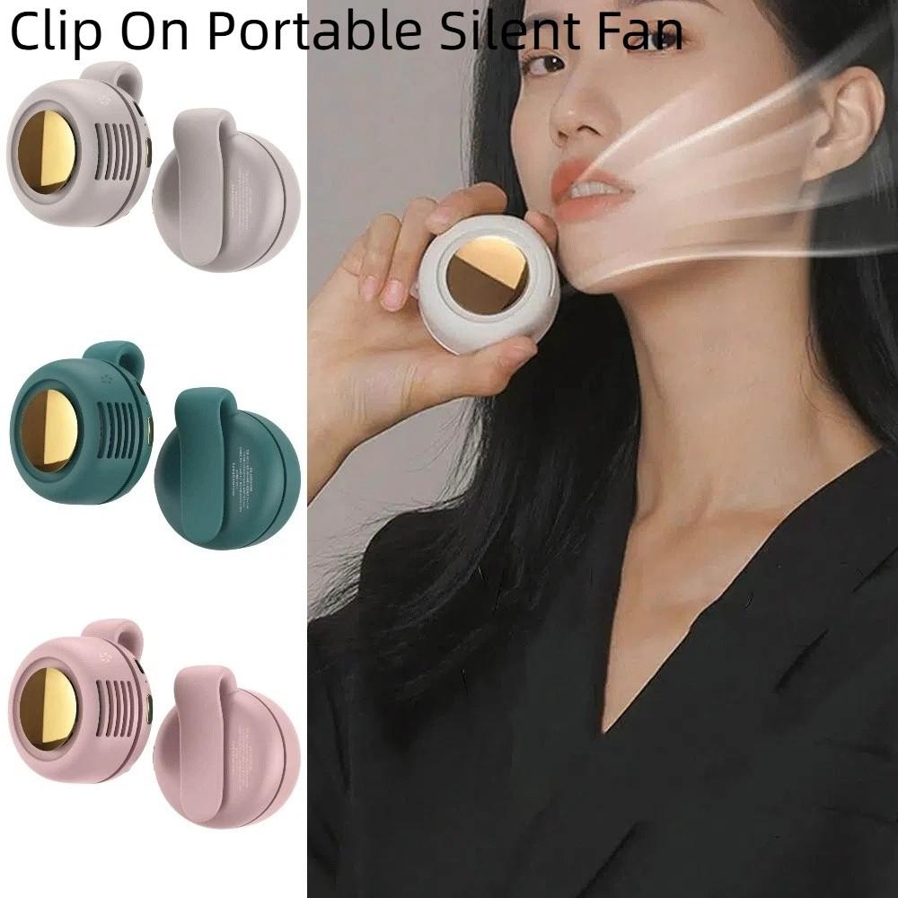 USB Rechargeable Portable Silent Fan 3-Speed Adjustable Waist Clip Fan for Outdoor&Office
