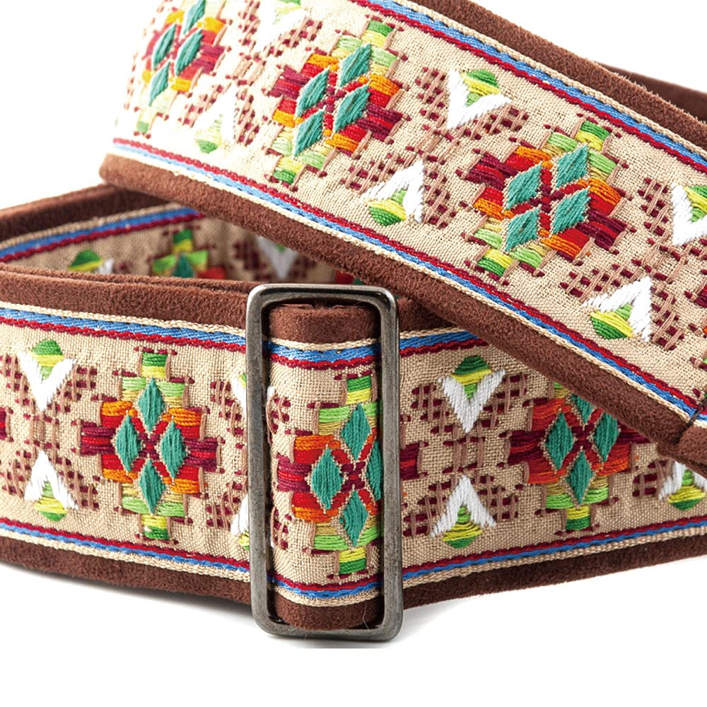 STRAPS Guitar 6cm LOLLAPALOOZA II BEIGE RightOn! Strap, Wide, 90-150cm Long,