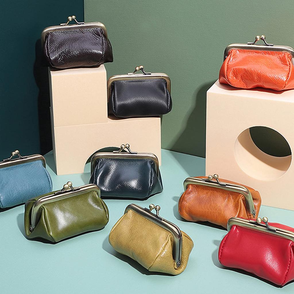 Damen Retro Mini Geldbörse mit Münzfach (Orange)