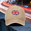 UK Flag Distressed Baseball Cap Washed Cotton Adjustable Vintage Sun Hat Outdoor Travel Cap