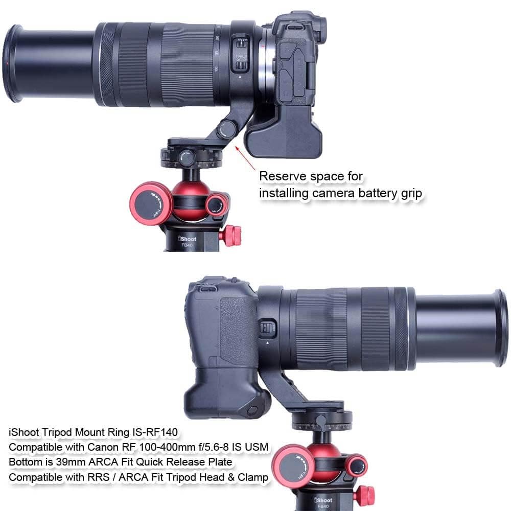 iShoot Metal Camera Tripod Mount Tripod Mount Lens Support Lens Bracket Tripod Compatible with Canon RF IS Quick Release Plate with Screw Holes on the