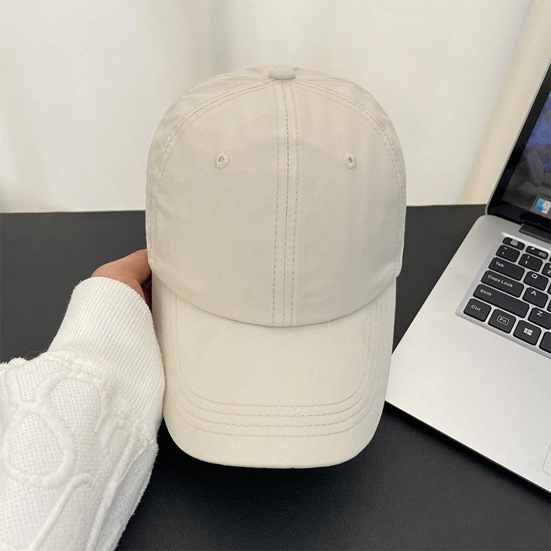 Hat Men's big head circumference cap Summer wide brim versatile face small visor Solid color baseball cap Women