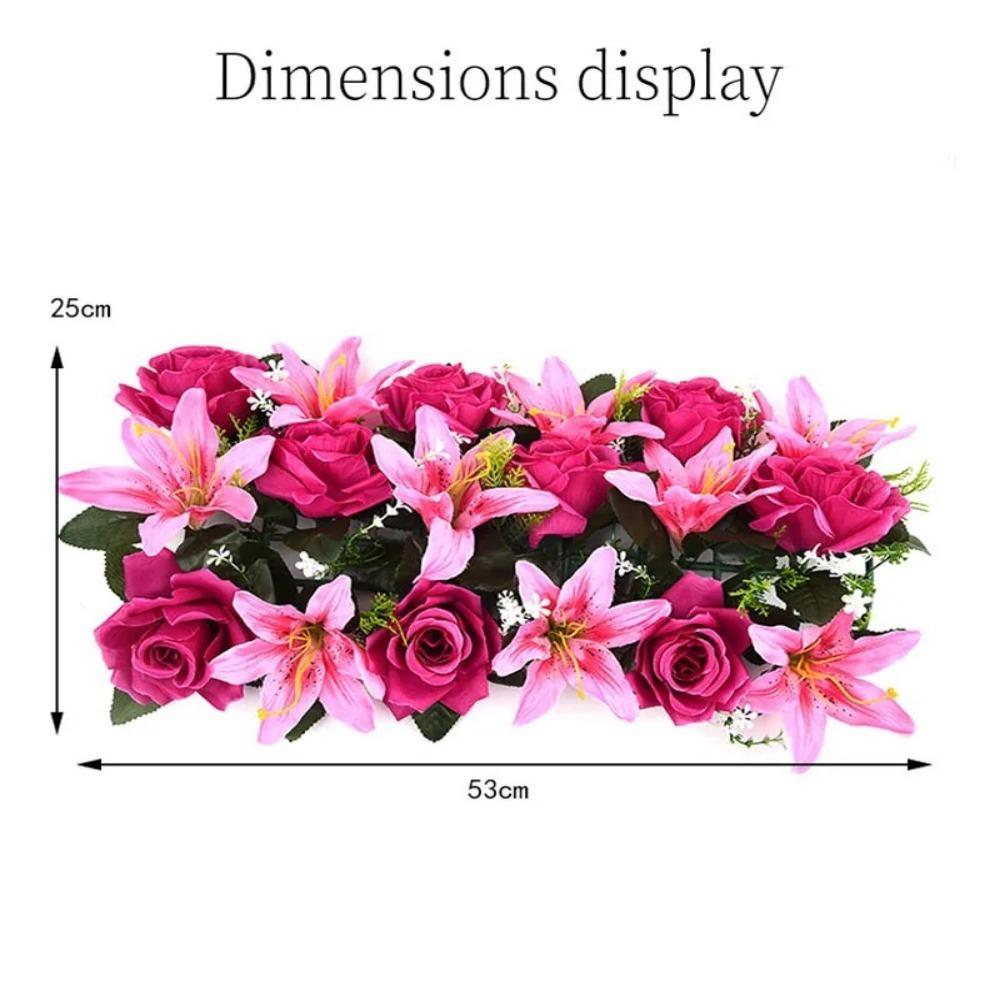 Rose&lily Fake Flowers Silk Wall Wedding Flower Fashion Simulated Flower  Party Stage Supplies