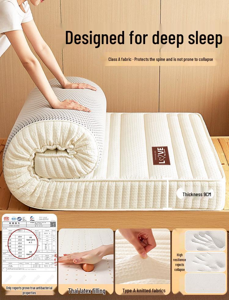 Memory Foam Latex Single Bed Pad for Dorms - 90x190cm