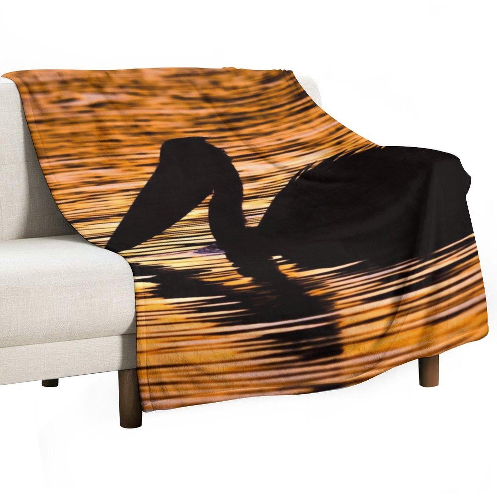 

Pelican Silhouette at Sunset Throw Blanket Weighted halloween Sofa Quilt Shaggy Blankets 30x40in