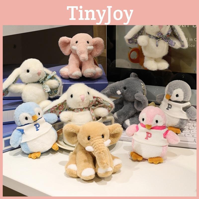Elephant Cartoon Penguin Floral Bunny Plush Toy Keychain Bag Decor Pendant
