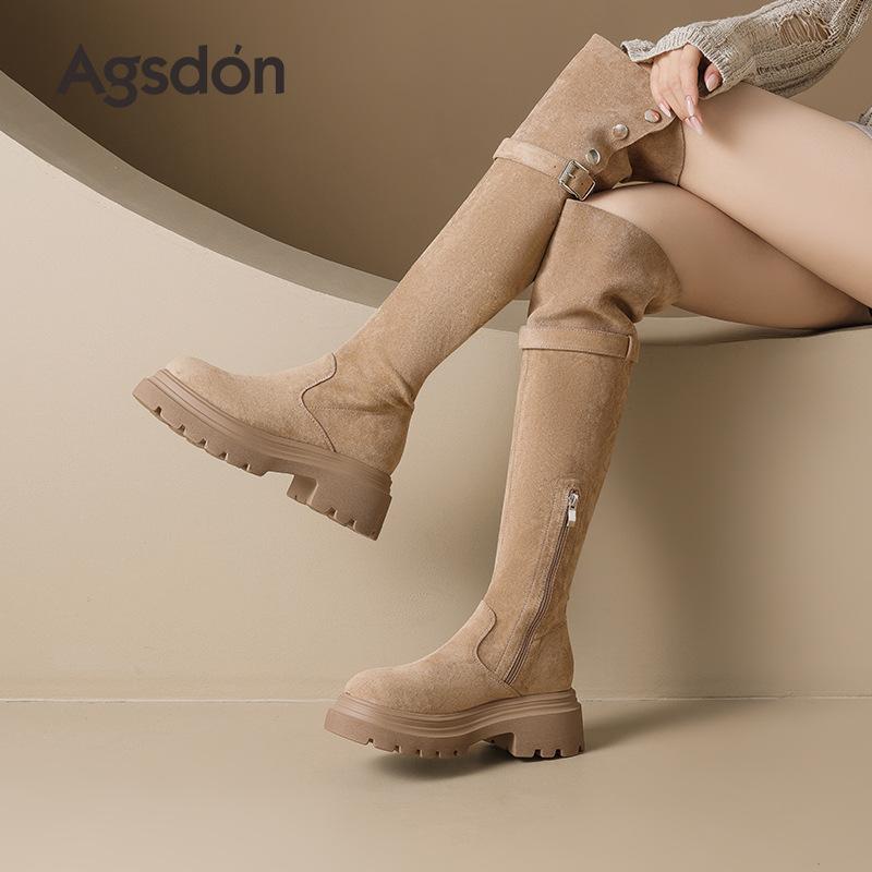Augustine Maillard Boots 2025 New Autumn Thick-soled Retro Knight Boots Skinny Travel Western Boots