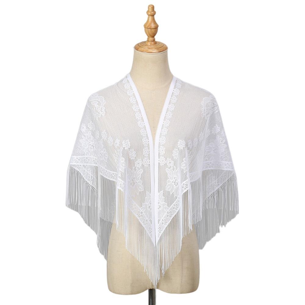 

Hollow Women Shawl With Tassel Wedding Bridal Shawl Fashion Fashion Scarf for Party Style 7