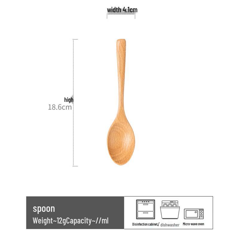 Hemu Wood Long Handle Dessert and Honey Spoons - 2 Pack