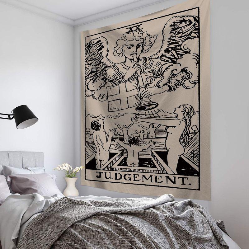 Vintage Tarot Card Tapestry The Sun Lovers Star Devil Witchy Wall Hanging Mystic Dark Aesthetic Dorm Bedroom Home Decor