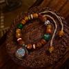 Tibetan Camel Bone Bracelet with Green Tara Pendant