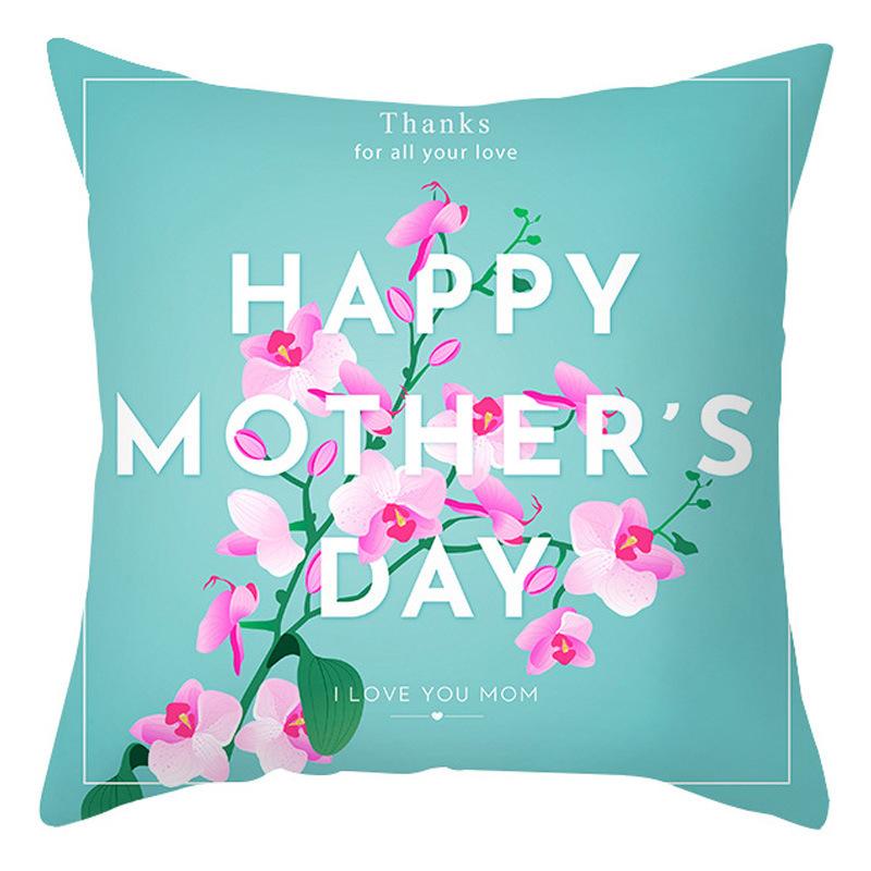 Mother's Day Pillow Cover Home Office Peach Skin Cushion Cover Sofa Car Cushion Cover Backrest