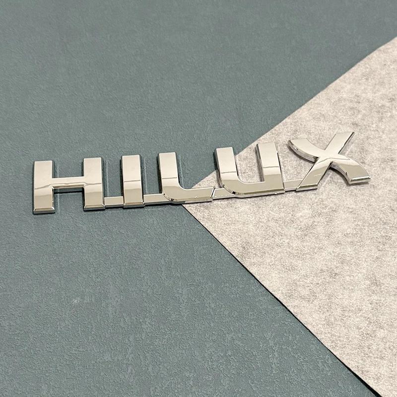 Mcnky6 1 stuks 3D ABS Zwart Zilver Auto Letter Achterklep Sticker Badge Embleem Voor HILUX Belettering Logo Auto Buitenaccessoires