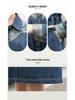 2024 Retro Chinese-Style Denim Shirt Dress for Women - Spring/Autumn A-line